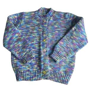 Handmade Knitted Button Up Cardigan. Size See Measurements